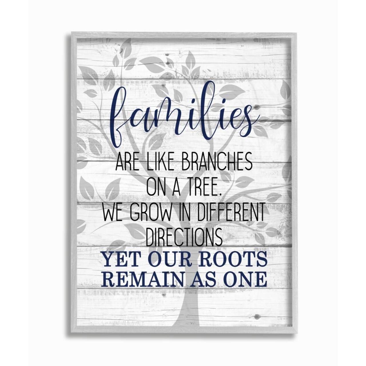 Stupell Industries Family Branches and Roots Phrase Tree Growth Inspiration Framed Wall Art